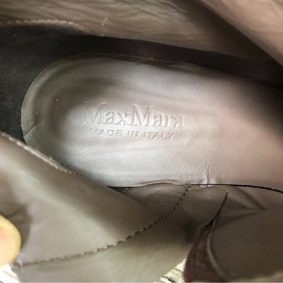 NWOT MaxMara Women's Danubio Dark Brown Leather Ankle Booties Sz 41EU 10… - Picture 8 of 11